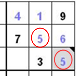 Incorrect Sudoku region with two fives entered
